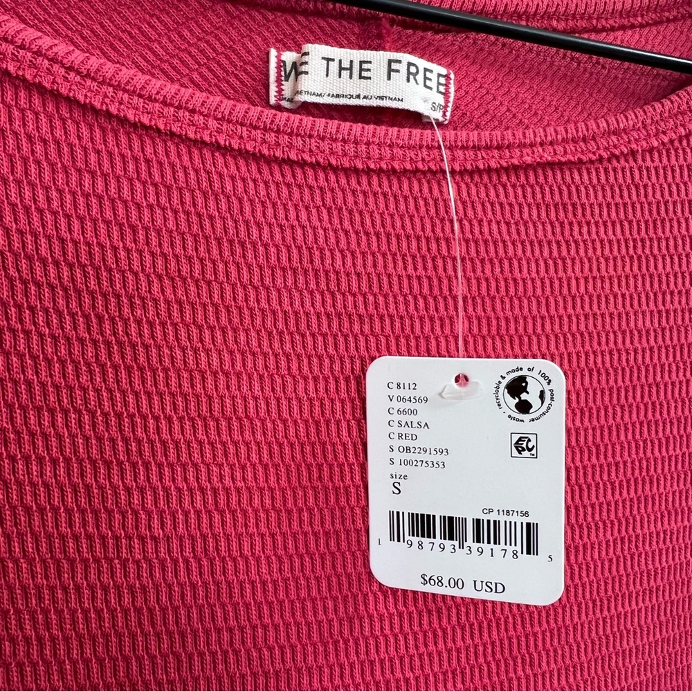 Free People We The Free Jess Long Sleeve in Red, Size S, NWT - Picture 6 of 8